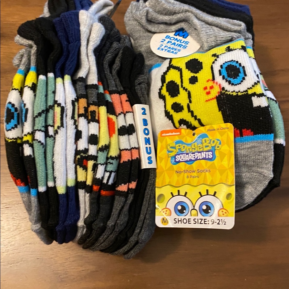 SpongeBob boys socks multiple pairs NWT